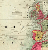 Old World Map 1854 Mercator Projection Vintage Map | World Map Gift World Map Print | Vintage World Map | World Map Wall Art
