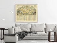 Old Map of Rome Italy 1719 Vintage Map of Rome | Vintage Map Wall Art Print