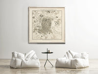 Old Map of Montpellier France 1834 Vintage Map | Vintage Map Wall Art Print