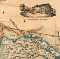 Old Map of Cambridge Massachusetts 1854 Vintage Map | Vintage Map Wall Art Print