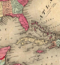 Old Map of United States of America, North America 1860  | Vintage Map Wall Art Print