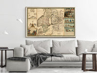 Old Map of Sweden and Denmark 1720 Vintage Map | Vintage Map Wall Art Print