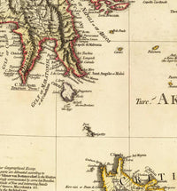 Old Map of Greece 1791 Vintage map  | Vintage Map Wall Art Print