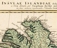 Old Vintage Map of Iceland islandia 1761 Vintage Map | Vintage Map Wall Art Print