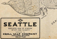 Old Map of Seattle Washington 1925 Vintage Map | Vintage Map Wall Art Print