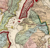 Old Map of New York and Environs 1839  | Vintage Map Wall Art Print