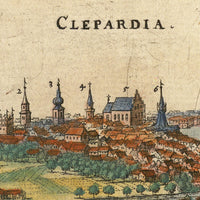 Old Gravure of Krakow 1640 Poland Vintage Map | Vintage Map Wall Art Print