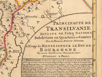 Old Map of Transylvania Romania 1708 Vintage Map | Vintage Map Wall Art Print