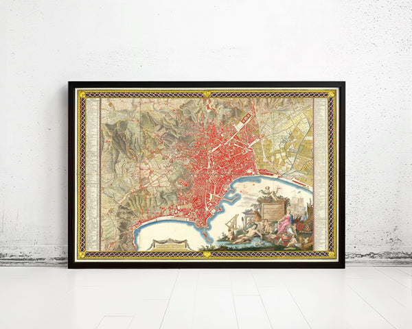Old Map of Napoli Italy 1794 Naples Vintage Map | Vintage Map Wall Art Print | Large Map Print | Home Decor Wall Art