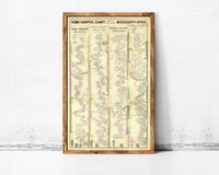 Vintage Mississippi River Homo-Graphic Chart 1842 Vintage Mississippi River Map | Vintage Map Wall Art Print | Large Poster Print