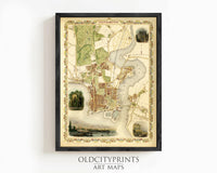 Old Map of Southampton 1851 UK Vintage Map | Vintage Map Wall Art Print