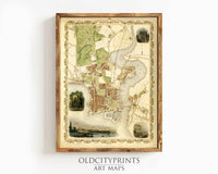 Old Map of Southampton 1851 UK Vintage Map | Vintage Map Wall Art Print