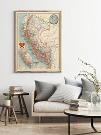 Old map of Peru 1916 Vintage Map | Vintage Map Wall Art Print
