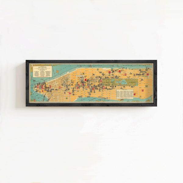 Old Map of New York 1928 Pictorial Map of New York Vintage Map | Wall Map Print