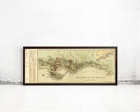 Old Map of Monaco Principality 1943 Principaute de Monaco Vintage Map |