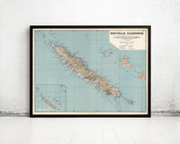 Old Map of New Caledonia an Liberty Islands Nouvelle-Calédonie Carte 1953 | Vintage Map Wall Art Print (Copy)