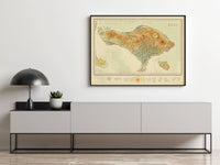 Old Map of Bali Indonesia 1935 Vintage Map | Vintage Map Wall Art Print