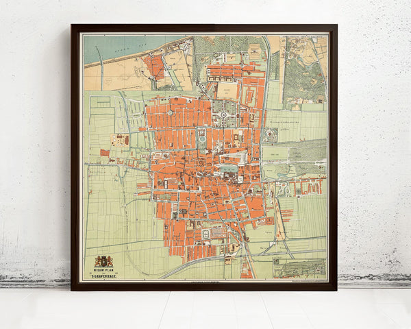 Old Map of The Hague Den Haag 1889 Vintage Map | Vintage Map Wall Art Print
