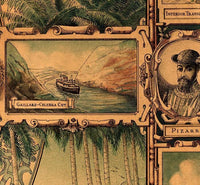 Old Map of Panama Canal Zone 1930 Vintage Map Panama | Vintage Map Wall Art Print