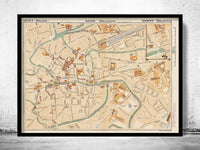 Old Map of Gent Ghent Gand Belgium 1923 Vintage Map | Vintage Map Wall Art Print