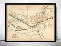 Old Map of Burgos 1905 Spain Vintage Map | Vintage Map Wall Art Print