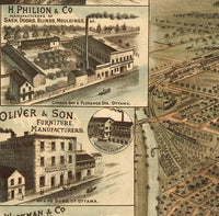 Old Map of Ottawa Canada 1895 Panoramic View | Vintage Map Wall Art Print