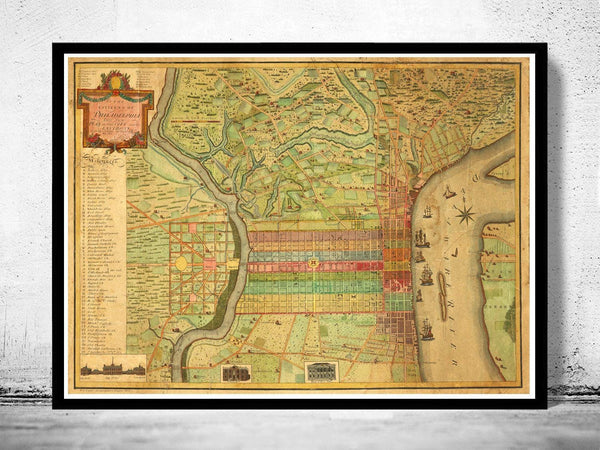 Old Map of Philadelphia 1802 Vintage Map | Vintage Map Wall Art Print