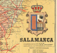Old Map of Salamanca Region 1900 Spain Vintage Map | Vintage Map Wall Art Print