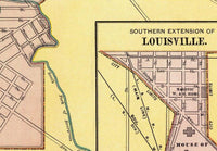 Old Map of Louisville Kentucky 1897 Vintage Map | Vintage Map Wall Art Print