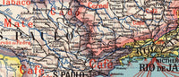 Old Map Brasil 1929 Mapa do Brasil Vintage Map | Vintage Map Wall Art Print