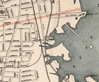Old Map of Lynn 1891 Massachusetts  | Vintage Map Wall Art Print