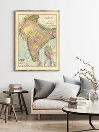 Old Map of India 1897 Vintage Map of India | Vintage Map Wall Art Print