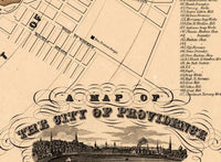Old Map of Providence 1849 Rhode Island Vintage Map | Vintage Map Wall Art Print