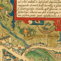 Old Map of Cambridge 1574 England Vintage Map | Vintage Map Wall Art Print