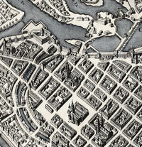 Old Map of Wroclaw with gravures Poland 1735 Vintage map Breslau  | Vintage Map Wall Art Print