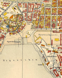 Old Map of Oslo Norway 1881 Antique Kristiania  | Vintage Map Wall Art Print