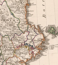 Old Map of Sweden 1824 Vintage Map | Vintage Map Wall Art Print