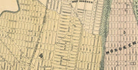 Old Map of Jersey City and Hoboken Hudson County 1882 Vintage Map | Vintage Map Wall Art Print