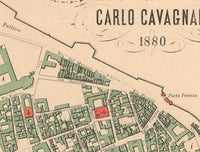 Old Map of Cremona 1880 Antique Vintage Italy  | Vintage Map Wall Art Print
