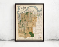 Old Map of Kansas City Missouri 1915 Vintage Map | Vintage Map Wall Art Print