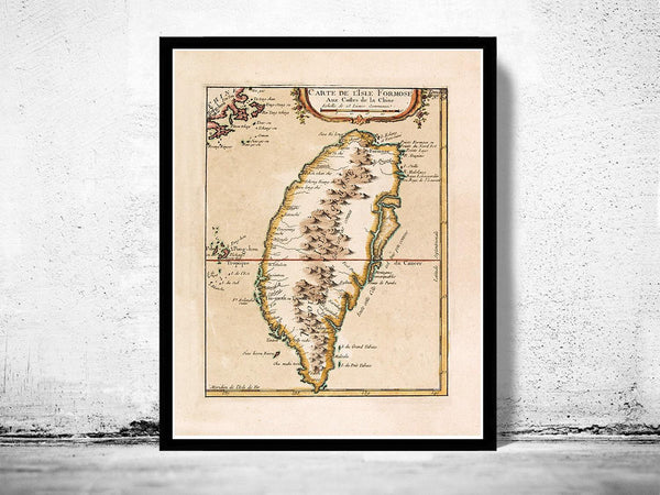 Vintage Map of Taiwan 1763  | Vintage Map Wall Art Print