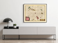Old Map of Cape Verde Islands Cabo Verde 1666 Mapa de Cabo Verde | Vintage Map Wall Art Print