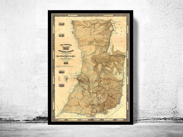 Old Map Paraguay 1873 Vintage Map | Vintage Map Wall Art Print