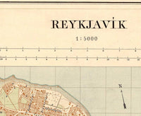 Old Map of Reykjavik Iceland islandia 1903 (2) Vintage map | Vintage Map Wall Art Print