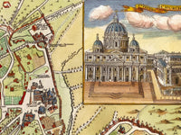 Old Map of Rome Roma Italy 1722 Vintage Map of Rome | Vintage Map Wall Art Print