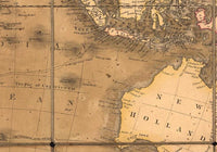 Old Map of The World  1819 World Wall Map | World Map Gift World Map Print | Vintage World Map | World Map Wall Art | Large Map Print