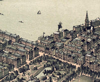Old Map of Boston Panoramic View Massachusetts 1899 Vintage Map | Vintage Map Wall Art Print