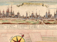 Old Map of Dijon 1730 France Vintage Map | Vintage Map Wall Art Print