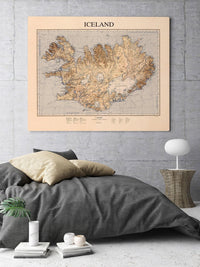 Vintage Map of Iceland Islandia Vintage Map Iceland | Vintage Map Wall Art Print