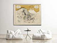 Old Map of Casablanca Morocco 1920 Vintage Map | Vintage Map Wall Art Print